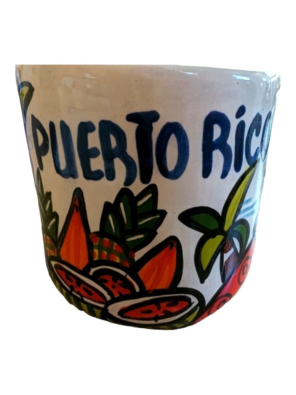 Puerto Rico Hand Crafted Ceramic Mug Made in Columbia EUC